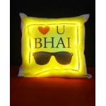 GRABADEAL Love You BHAI LED Light Cushion Gift for Sister